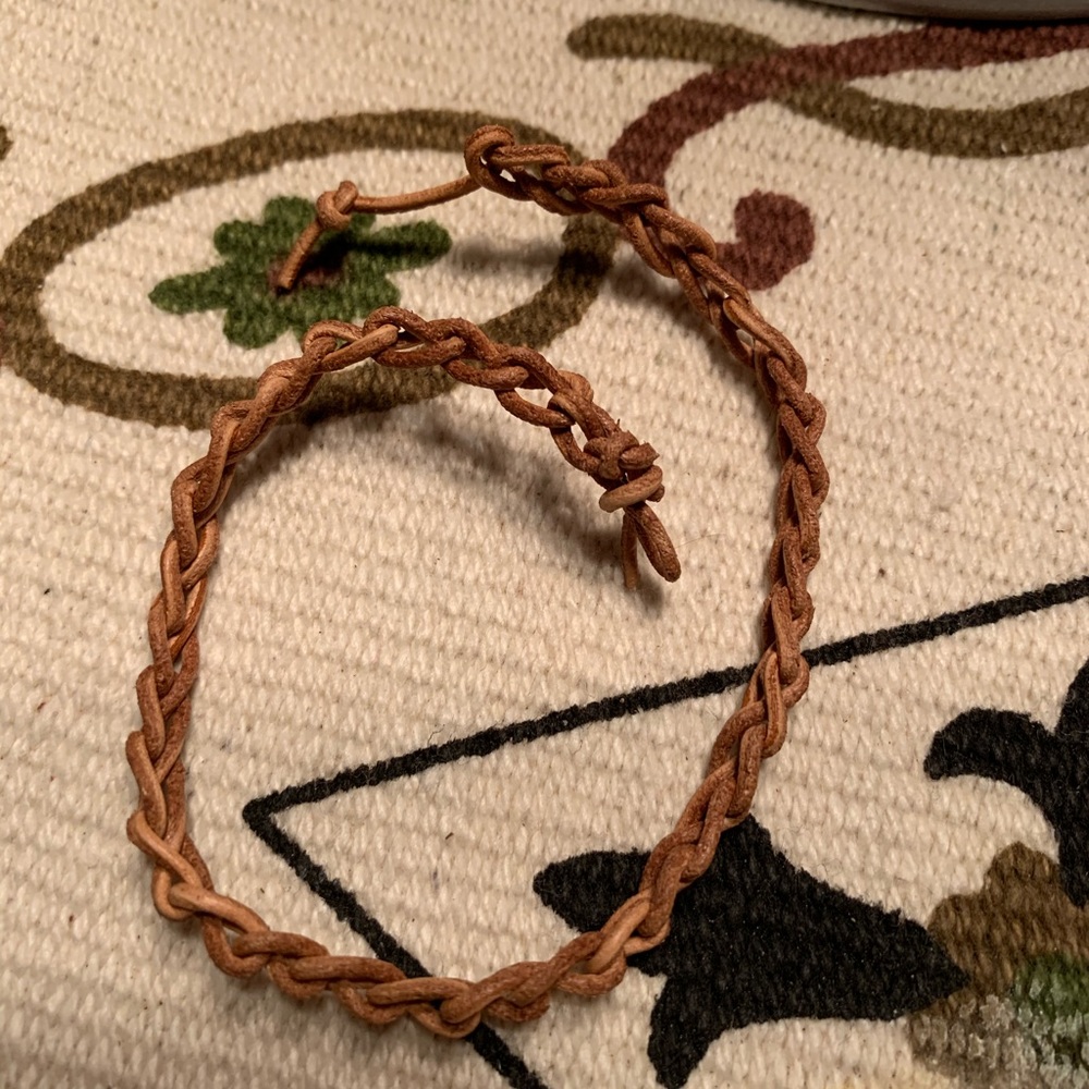 Braided leather bracelet, Handmade